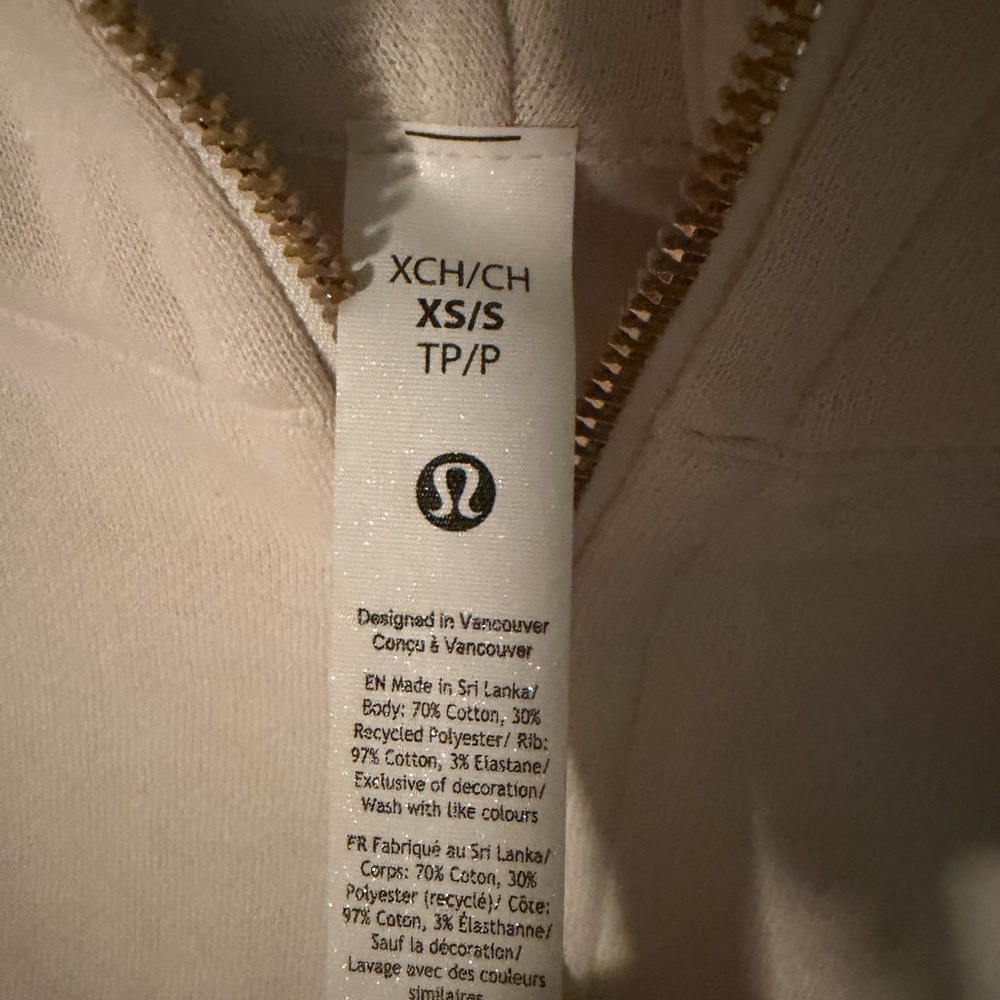lululemon athletica Women's Cream Half-Zip Sweatshirt